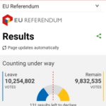 BBC UK EU Result at 1.08pm AEST 24-06-2016