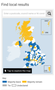BBC UK EU Result Map at 1.08pm AEST 24-06-2016